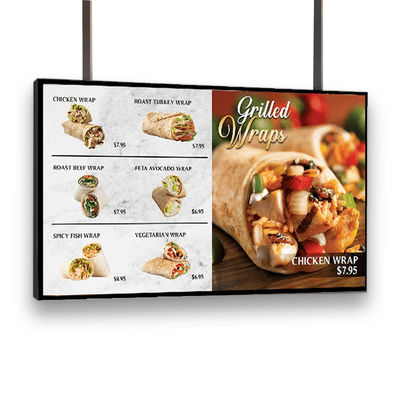 55-calowy, dostosowany do potrzeb centrum handlowego, cyfrowy napis reklamowy, wyświetlacz menu, ekran