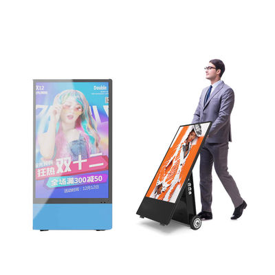 Restauracja Zewnętrzny plakat LCD 1800cd/M2 Jasność Przenośna bateria