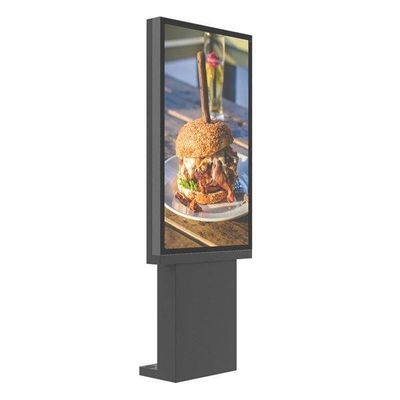 65-calowy wysokiej jasności odporny na działanie pogody na zewnątrz Drive Thru Menu Board z podłogową podstawą